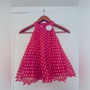 Jessica Ann Girls Pink and White Polkadot Dress